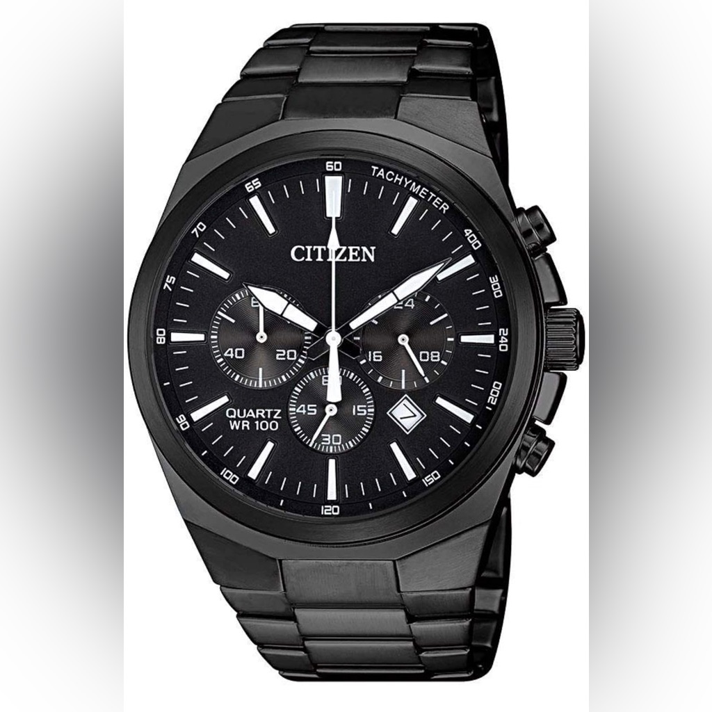 Mens Chronograph Watch  BlackBlackBlack
